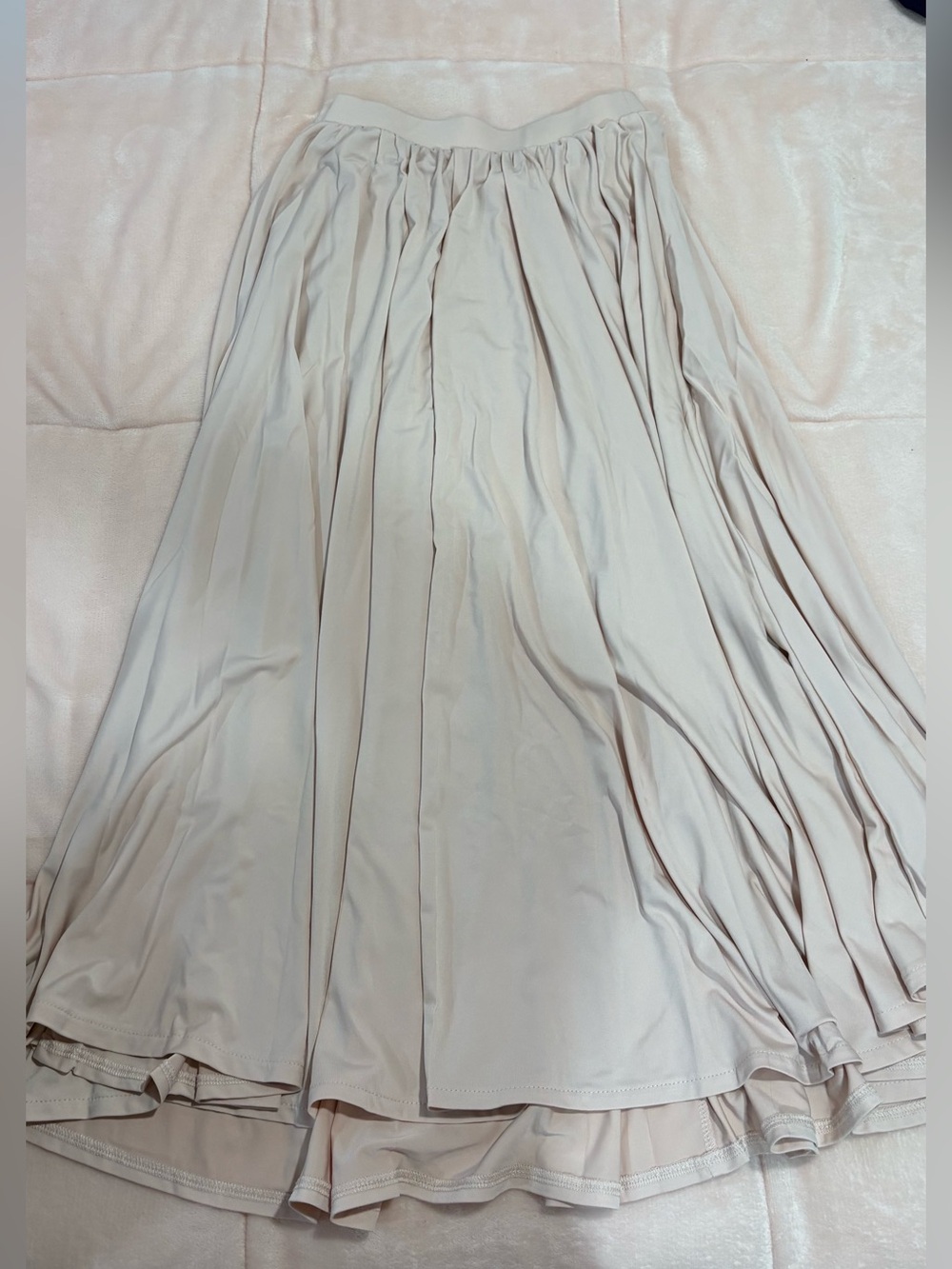 H&M Light Beige Pleated Maxi Skirt